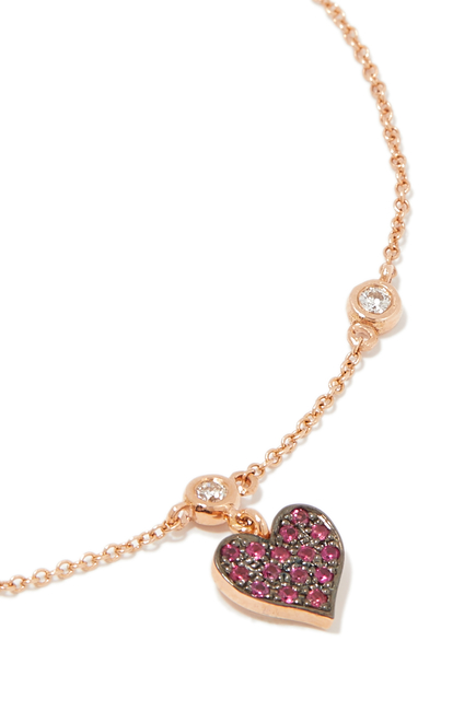Mini Heart Ruby Bracelet